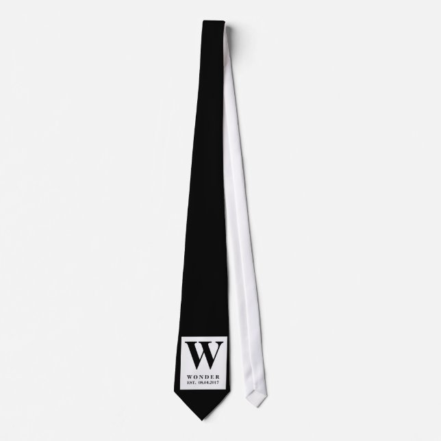 Gravata Simple Clear black minimalist Wedding  (Frente)
