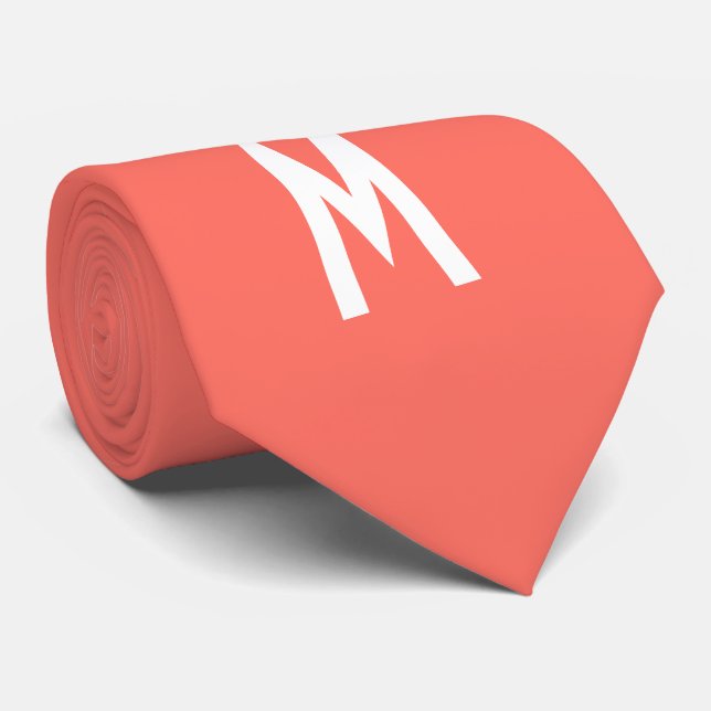 Gravata Simples Coral Vivo Moderno (Rolled)