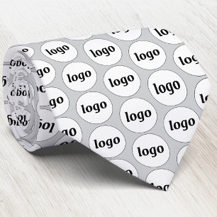 Gravata Simples Logotipo Empresa Cinza Prata