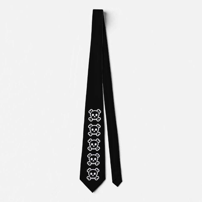 Gravata Simples símbolos - SKULL & BONES + suas ideias (Frente)