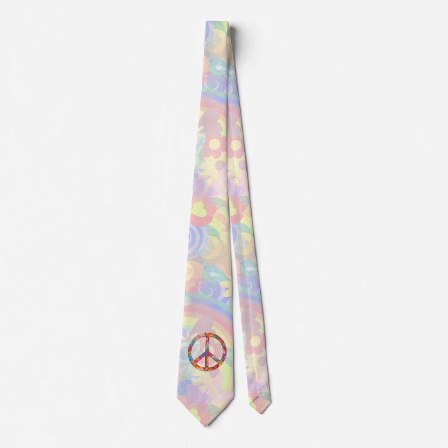 Gravata Sinal de paz de flower power mim + seu backgr. & (Frente)