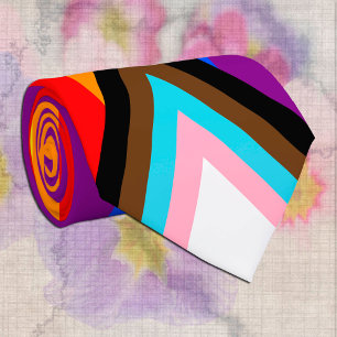 Gravata Sinalizador do Orgulho e Progresso do Arco-Íris /