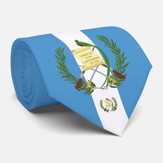 Gravata Sinalizador guatemalteco e Casaco de armas, Bandei (Rolled)