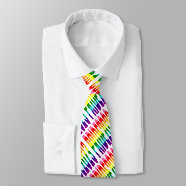 Gravata Sinalizador LGBT Arco-Íris Original 8 Stripes Prid (Amarrado)