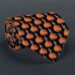 Gravata Skeleton Jack O Lantern Cute Halloween<br><div class="desc">Whimsical skeleton sitting on a mean looking Jack O Lantern funny Halloween neck tie.   You can change the background color of this tie by clicking on Customize,  and then Background Color.  Please visit my gallery to see more Halloween cards and gifts. Thanks for stopping by Smilin' Eyes Treasures!</div>