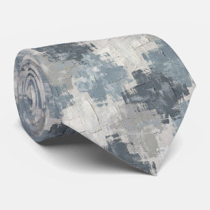Gravata Slate Azul Falso Cetim Estilo de Designer Abstra