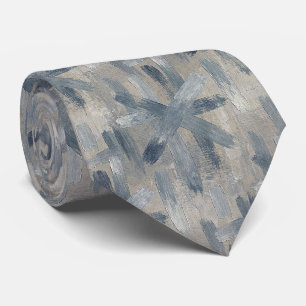 Gravata Slate Azul Falso Cetim Estilo de Designer Abstra
