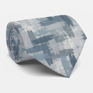 Gravata Slate Azul Falso Cetim Estilo de Designer Abstra