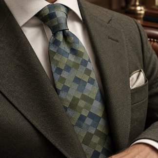 Gravata Slate Sage Geométrico Argyle