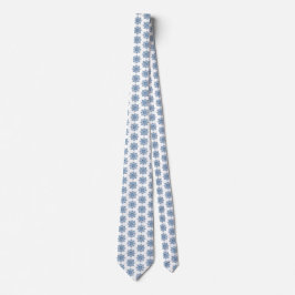 Gravata Snowflake Plaid Pattern Blue Holiday Neck Tie
