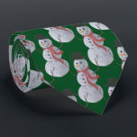 Gravata Snowman<br><div class="desc">Desenho pastel de um boneco de neve festivo e sorridente! Personalize alterando a cor de fundo para se adequar a si próprio ou adicionando/alterando o texto.</div>