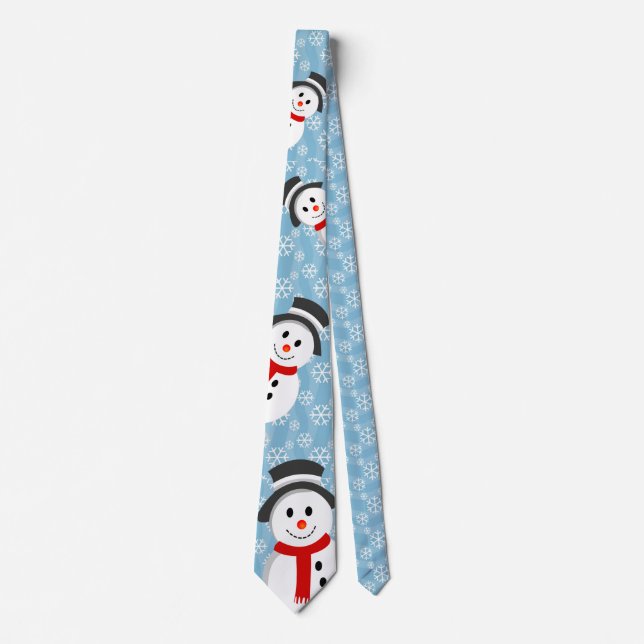 Gravata Snowman e Snowflake Pattern (Frente)
