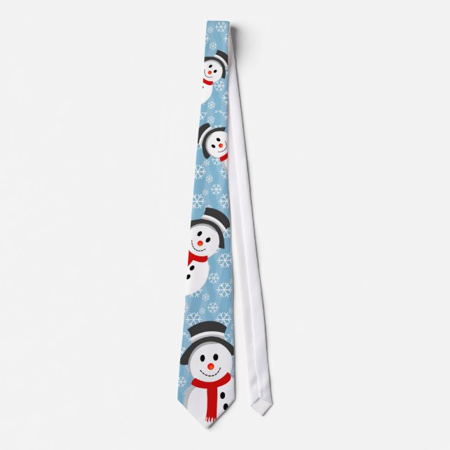 Gravata Snowman e Snowflake Pattern (Frente)