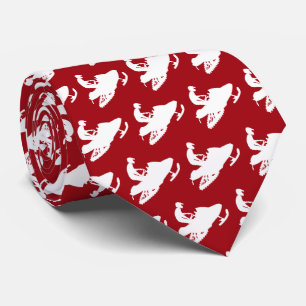 Gravata Snowmobile em branco em vermelho