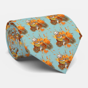 Gravata Sock Monkey Biker mens tie