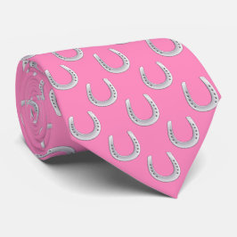 Gravata Sofisticado Derby de Ferradura Rosa e Prata