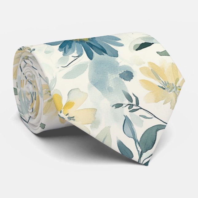 Gravata Soft Meadow Daisy Watercolor (Rolled)