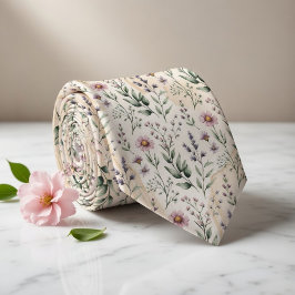 Gravata Soft Pastel Floral Watercolor