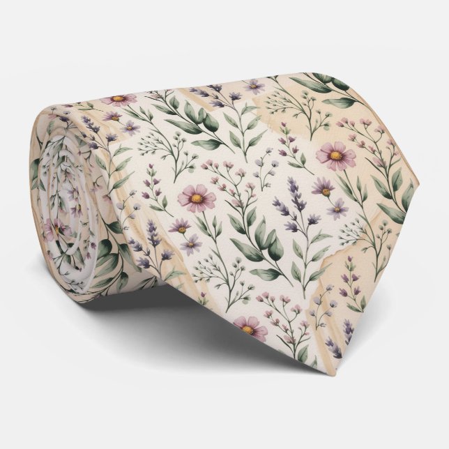 Gravata Soft Pastel Floral Watercolor (Rolled)
