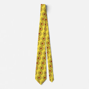 Gravata Sol Hippie Feliz Sorridente Amarelo Celestial Vint