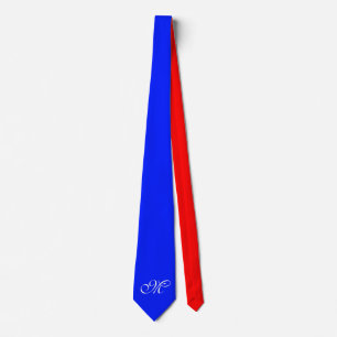 Gravata Somente Fundo de cor - azul real vermelho + monogr