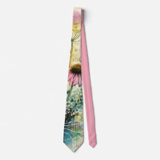 Gravata Sonho Aquático Floral Vibrante