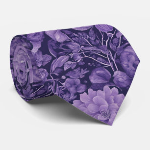 Gravata Sonho Roxo, paleta índigo de flor de fantasia