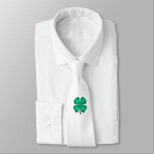 Gravata Sortudo 4 Colheita branca de Clover Irlandesa Folh