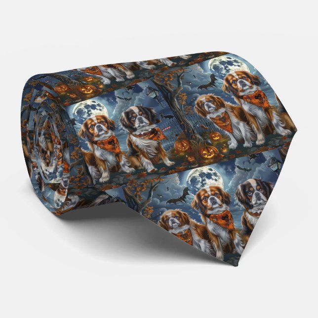Gravata Spaniel Tibetano Halloween Assustador (Rolled)