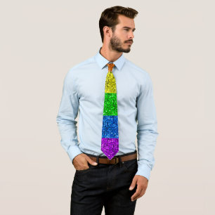Gravata Sparkles vibrantes da bandeira de LGBT