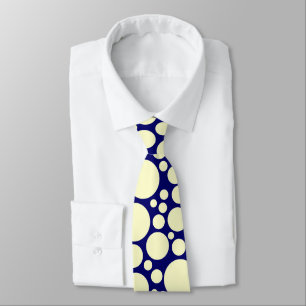 Gravata Spotty - Cream no Azul Escuro