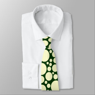Gravata Spotty - Creme em Verde Escuro (003300)