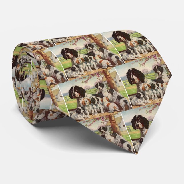 Gravata springer spaniel e cachorros (Rolled)