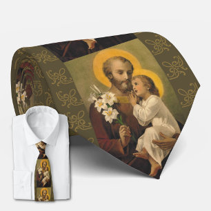 Gravata St Joseph com o lírio de Jesus da criança