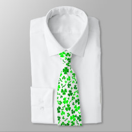 Gravata St Patrick's Day Green Shamrocks Confetti