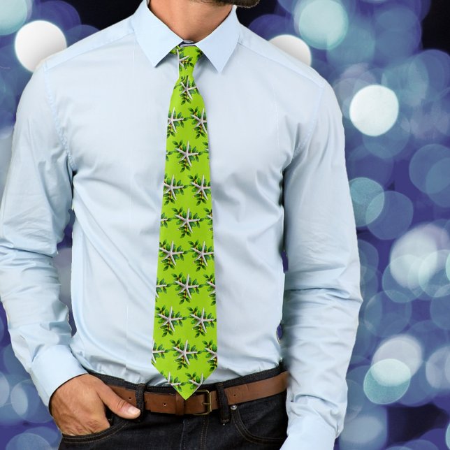 Gravata Starfish Holly Christmas Holiday Tie (Criador carregado)