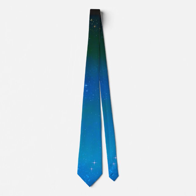 Gravata Starry Night Blue Galaxy Sky (Frente)