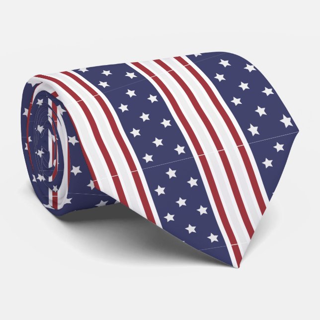 Gravata Stars and Stripes USA Flag 4 de julho (Rolled)