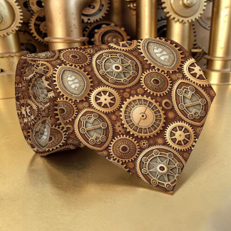 Gravata Steampunk Gears Custom Necktie Tie