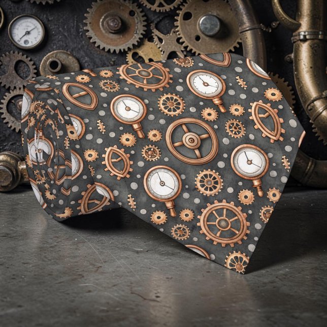 Gravata Steampunk Gears Custom Necktie Tie (Criador carregado)
