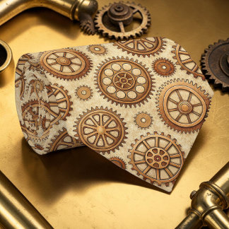 Gravata Steampunk Gears Custom Necktie Tie