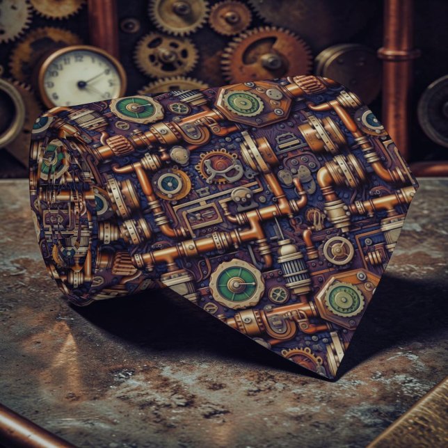 Gravata Steampunk Industrial Custom Necktie Tie (Criador carregado)