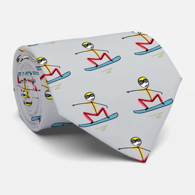Gravata Stickman de Snowboarding (Rolled)