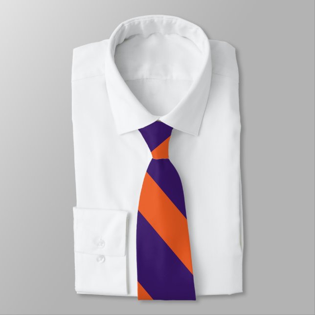 Gravata Stripe das Universidades Roxo e Laranja (Amarrado)