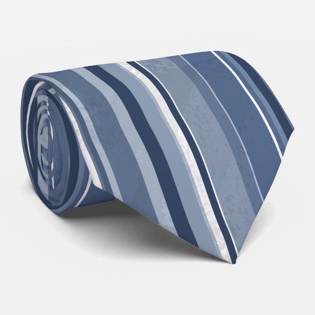 Gravata Stripes Azul (Rolled)