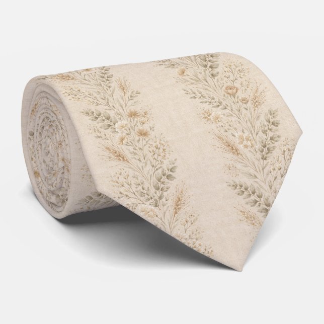 Gravata Suave Floral Boho (Rolled)