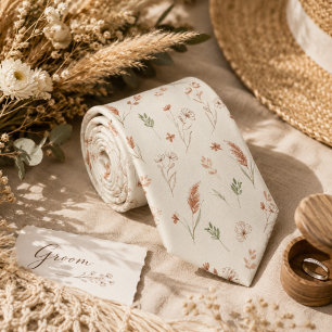 Gravata Suave Floral Botânico Boho