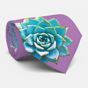 Gravata Sucultivos de Aquarela na Lavanda