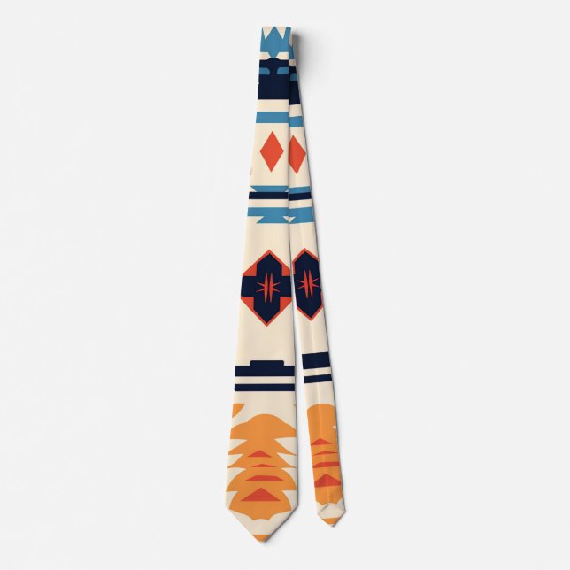 Gravata Sudoeste Tribal Azteca Geométrico Boho (Frente)