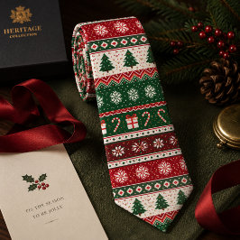 Gravata Suéter de Natal Feio Fair Isle